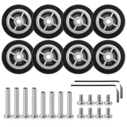8Pcs Black Luggage Wheel Accessories Trolley Case Rolling Replacement Single Caster Suitcase Parts 47mm Axles Caster Repair Kit