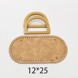 1Set Deepeel New Wooden Handles with Leather Bag Bottom Handmade Material Woven-bag Handbags Knit Bags DIY Sewing Accessories