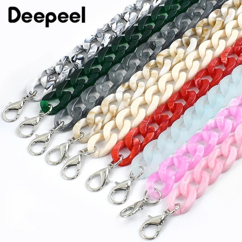 Deepeel 60cm Resin Chains for Women's Bag Shoulder Strap Acrylic Chain Purse Replace Handle Handbag Parts Hardware Accessories