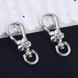 5pcs Handbags Clasps Handle Flower Lobster Metal Clasps Swivel Trigger Clips Snap Hooks Bag Key Rings Keychains Bag Accessories