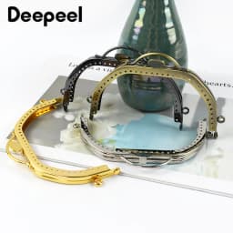 Meetee 1/2/4Pcs 13cm Metal Bag Handle Women's Purse Frame Kiss Clasp Handmade Sewing Brackets DIY Bags Handles Accessories