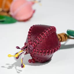 Genuine Leather Pomegranate Fruit Pendant Creative Handmade Fashion Delicate Handbag Ornament Cute Personalized Bag Accessories