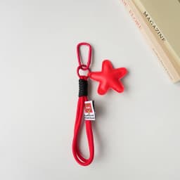 PU Leather Star and Ball Pendant Love Heart Ring Keychain Women Bag Decoration Backpace Accessories for Daily Use or Party Gifts