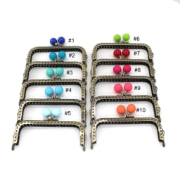 KISSDIY 10PCS 10.5cm sma Candy Bead Metal Purse Frame Square Glossy Antique Bronze Lace Coin Purse Frame Kiss Clasp Accessory