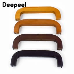 1Pc 25cm Wooden Bags Handles Purse Frame Kiss Clasp for Handbag Woven Bag Wallet Handmade Screw Closure Brackets DIY Accessories