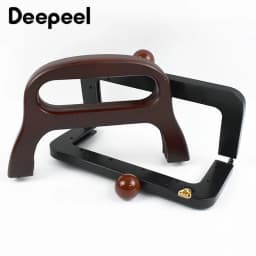 1Pc Wooden Handle for Bags Closure Kiss Clasp Purse Frame Women Handbags Woven-bag DIY Handmade Bracket Accessories