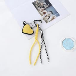 Fashion Creative Lucky Billiard Black No.8 Ball Key Chain Weaving Colorful Rope Bag Hanging Trendy Bag Hanging Jewelry Gift