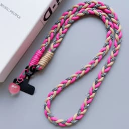 Colourful Braided Rope Fashion Diagonal Strap Rope Anti-Loss Sturdy Lanyard Keychain Rope Mobile Phone Love Lanyard