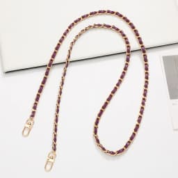 60CM Long PU Leather+Metal Bag Chain Fashion Bag Strap For Women Braided Crossbody Bag Strap Detachable Mobile Phone Case Chain