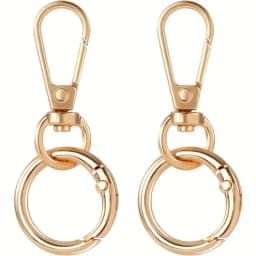 2 pcs Swivel Clasp Clip, Metal Swivel Snap Hooks, Double Opening Key Chain Clip with Key Ring for DIY Crafts Lanyard Making