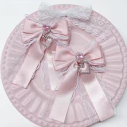 Sweet Ribbon Bow Heart Diamond Clip Ribbon Lace Bowknot Clip For Ita Bag Girls Lolita Backpack Decoration Bags Accessories