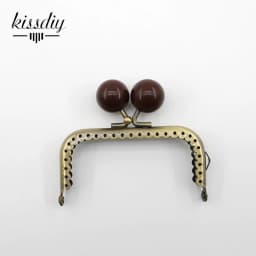 KISSDIY 10PCS 8.5cm Big Candy Bead Metal Purse Frame Square Glossy Antique Bronze Lace Coin Purse Frame Kiss Clasp Accessory