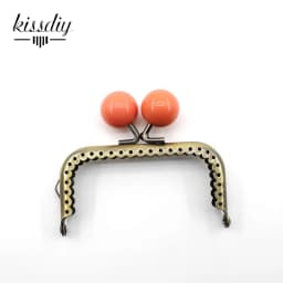 KISSDIY 10PCS 8.5cm Big Candy Bead Metal Purse Frame Square Glossy Antique Bronze Lace Coin Purse Frame Kiss Clasp Accessory