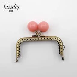 KISSDIY 10PCS 8.5cm Big Candy Bead Metal Purse Frame Square Glossy Antique Bronze Lace Coin Purse Frame Kiss Clasp Accessory