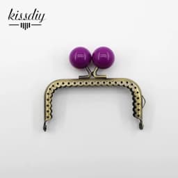 KISSDIY 10PCS 8.5cm Big Candy Bead Metal Purse Frame Square Glossy Antique Bronze Lace Coin Purse Frame Kiss Clasp Accessory