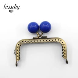 KISSDIY 10PCS 8.5cm Big Candy Bead Metal Purse Frame Square Glossy Antique Bronze Lace Coin Purse Frame Kiss Clasp Accessory