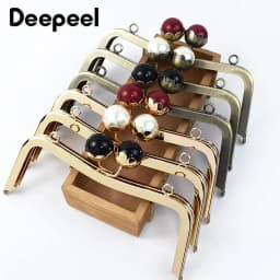 1/2/5Pcs 16/20cm Metal Bag Handle Purse Frame Pearl Head Kiss Clasp HandBag Wallet Sewing Brackets DIY Bags Hardware Accessories