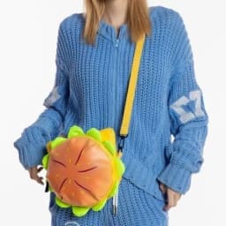 Cartoon Hamburger Crossbody Bag Cheeseburger Backpack PU Large Capacity Schoolbag Messenger Bag ?For Travel Outdoor Girls Gift