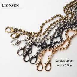 10pcs/lot 120cm 60CM Ball Replacement Chain Strap Metal link Clasp Purse Chain Bag Handle Shoulder Cross Body Handbags Chain