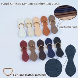 2pcs 4pcs Hand-Stitched DIY Buckle D Genuine Cowhide Leather Bag Straps Clip Connectors Hook Clasp Replacements