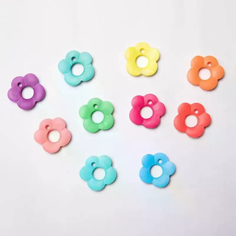10Pcs Flower-Shaped Silicone Keycap Durable Key Protection Covers Easy-To-Install Keychain Organizer Random Color