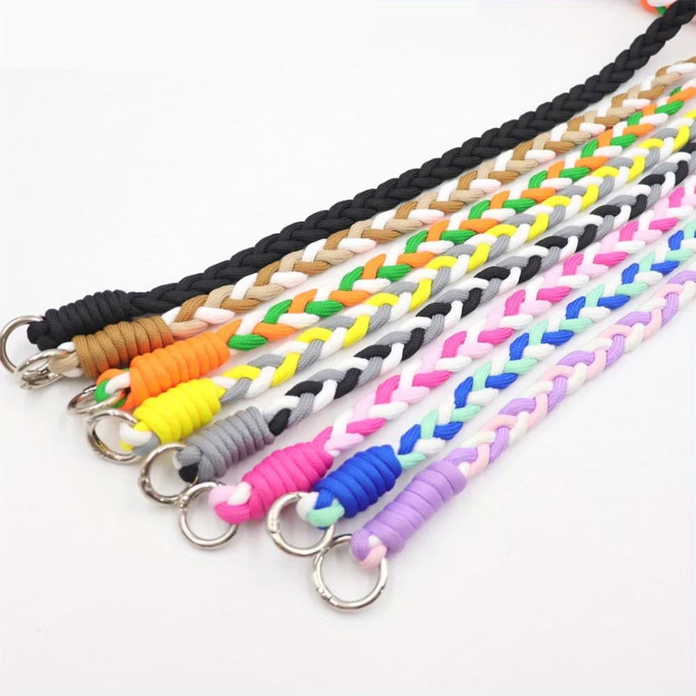 Fashionable Long Bag Strap, Colorful Three-strand Braided Shoulder Strap, Woven Phone Lanyard, Bag Shoulder Straps, Bag Chains