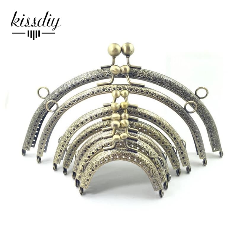 10PCS 6.5 7.5 8.5 10.5 12.5 15 20CM Semi-Circle Metal Purse Frame for Bag DIY Handmade Kiss Lock Wedding clutch frame Accessory