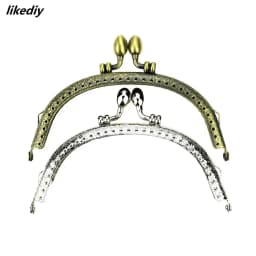 2 Pcs/Lot 12.5 CM Antique Bronze Silver Arch Metal Purse Frame Kiss Clasp Bag Handle For DIY Making Handbag Accessories