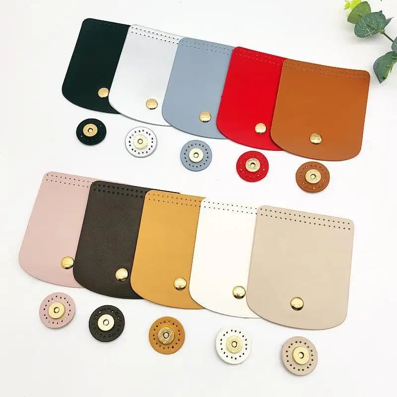 Bag Flap Cover Women's Crochet Bag Accessories DIY PU Leather Flap Material Crochet Handbag Bag Parts For Knitted Bag