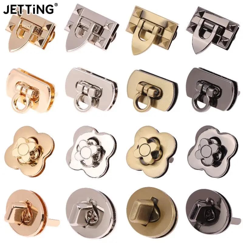 Metal Square Oval Twist Lock Tiny Bag Turn Lock Twist Lock Clasp Leather Craft Women Bag Handbag Shoulder Bag Purse DIY Hardware