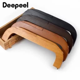 Deepeel 1pc 25cm Wooden Bag Frame Handles Kiss Lock Clutch Handbag Woven Bags Wallet Closure Brackets DIY Handle Accessories