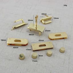 1/5/15Sets Gold/Silver Zinc alloy A set Metal Lock Rectangle Eyelets Plate For Handbags Bag Hook Clasps Rivet Accessories