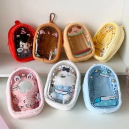 10cm Plush Doll Storage Bag Cartoon K-Pop Figure Hanging Pouch Doll Carrier Ita Bag Students Transparent PVC Backpack Pendants