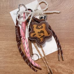 Fashion Starfish Keychain with Cute Balloon Dog Leather Charm Maximalist Braided Rope Bag Ornaments Women's Accessory