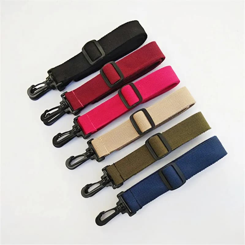 3.8cm Pure color canvas Cotton cloth Webbing bag strap belt adjustable black plastic hook clasp DIY Crossbody bag Accessories