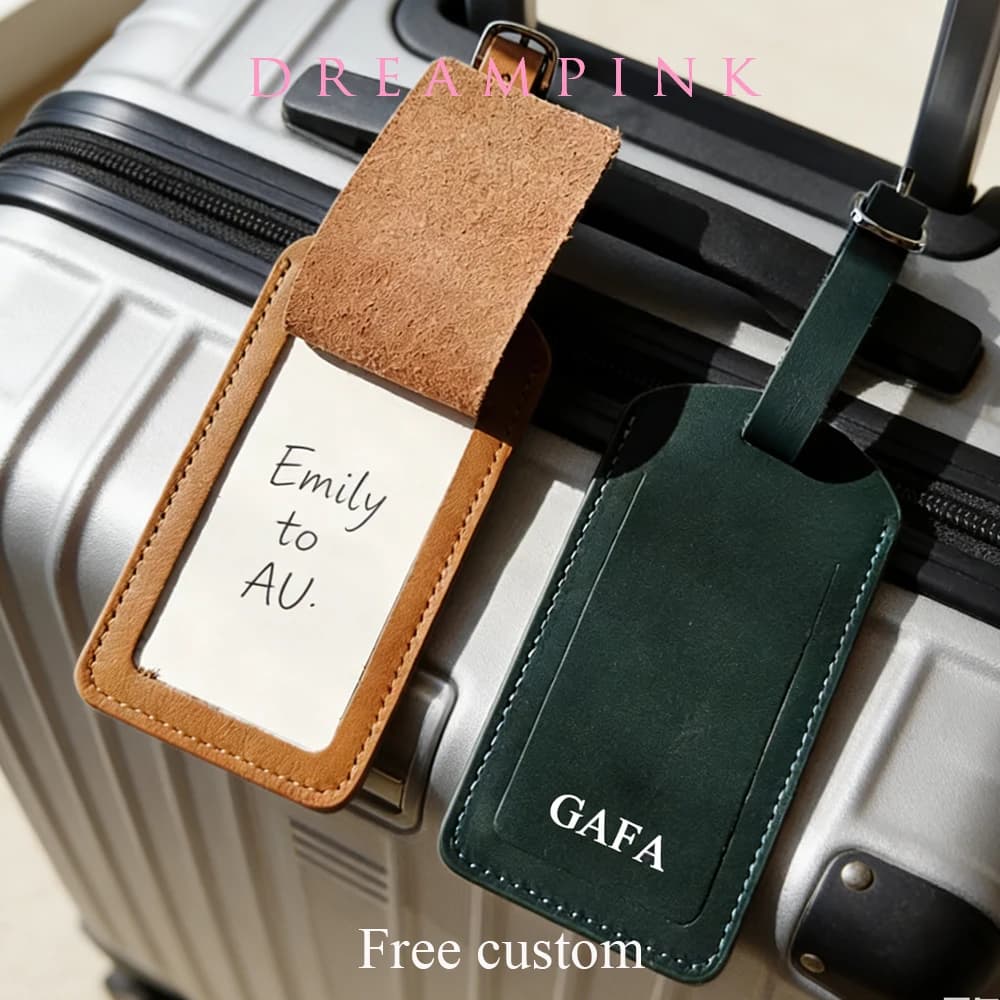Personazlized Name Real Leather Luggage Tag Custom Letters Travel Accessories Suitcase Bag Label Luxury Trolley Case Marker Tag