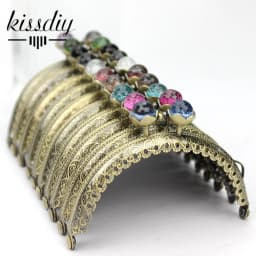 KISSDIY 10 pcs/lot 8.5 cm Antique Bronze Metal Purse frame Semicircle Lotus Head coral beads Kiss clasp DIY bag accessories