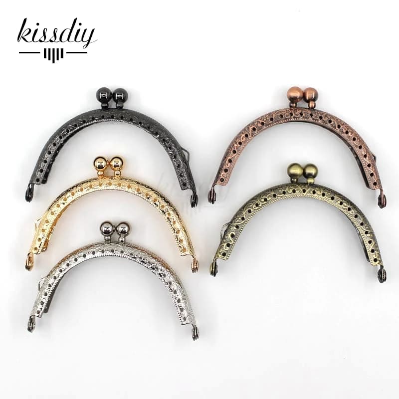 5 Pcs 8.5CM Double Bead Metal Frame Coin Purse Kiss Clasp For Wallet Handle Clutch DIY Bag Accessory Mix COLOR