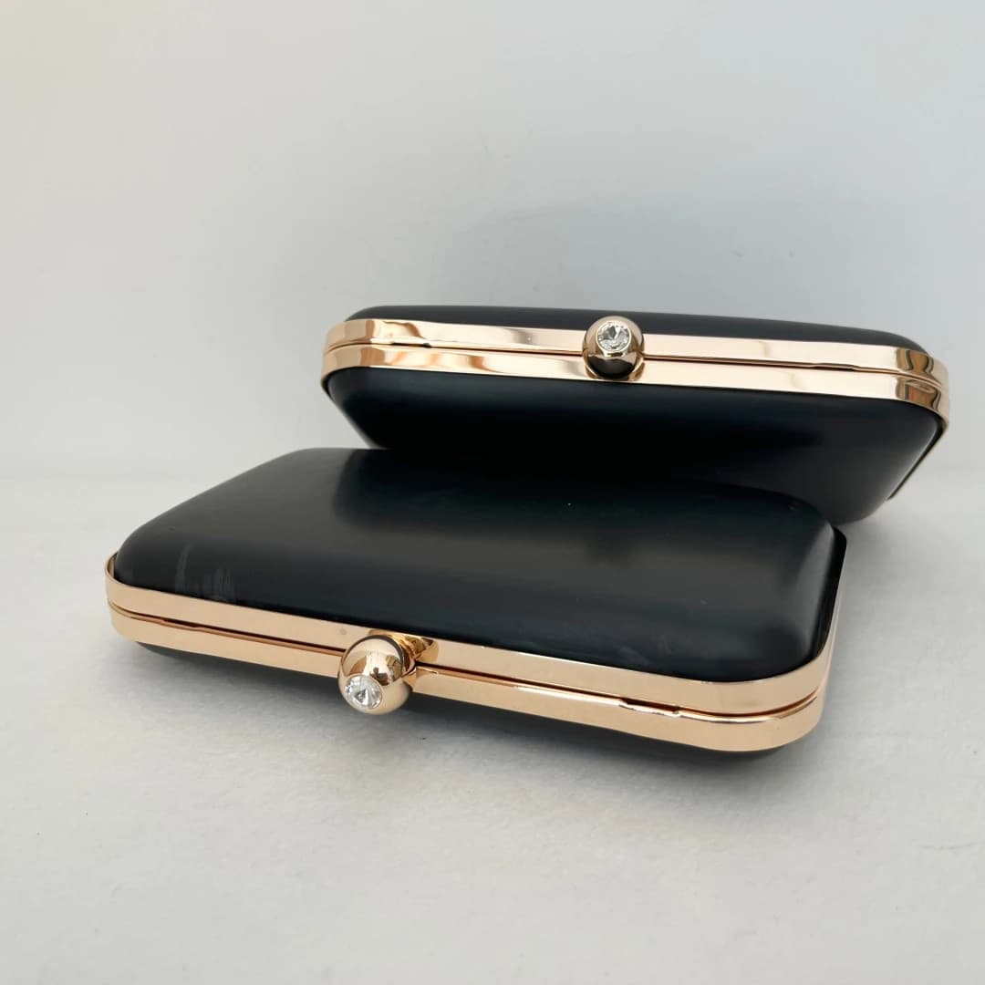 20cm Rectangle Shell Box Bag Clutch Frame Women Purse Frame Chain Clasp Loop Pearl Head Lock Handmade Accessories Materials