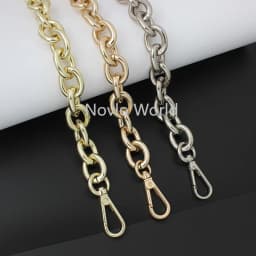 Gold/Light gold/Silver 30-120cm 2cm Wide Fat Rings Light Weight Alumium Chic Bag Chain Thick Chain Purse Strap