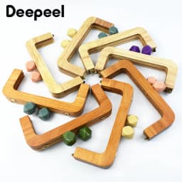Deepeel 20cm Wooden Purse Frame Handbag Handles Women Woven Bags Wallet Clamp Handmade Closure Brackets DIY Bag Accessories