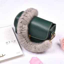 Besfilin Genuine Mink Fur Bag Strap Hand Woven Metal Handle Shoulder Chain Replacement Multi-Purpose Luxury Fashion Accessory