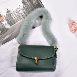 Besfilin Genuine Mink Fur Bag Strap Hand Woven Metal Handle Shoulder Chain Replacement Multi-Purpose Luxury Fashion Accessory