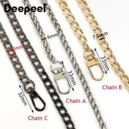 1Pc Deepeel 100/120cm Metal Bags Chain for Crossbody Handbag Shoulder Straps Wallet Handle DIY Replacement Bag Accessories