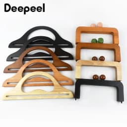 1Pc Deepeel Fashion Solid Wood Bags Handles Bag Closure Sewing Brackets Kiss Clasp DIY Handmade Luggage Hardware Accessories