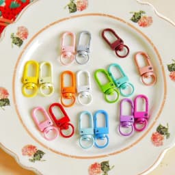 10/50Pcs Colorful Carabiner Clasp Key Chain Lobster Clasps Rotating Keychain Fastener Hooks Metal Snap Hook DIY Crafting Supplie