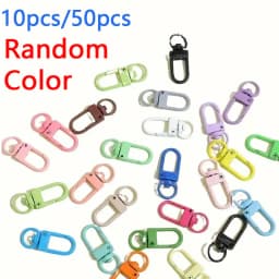 10/50Pcs Colorful Carabiner Clasp Key Chain Lobster Clasps Rotating Keychain Fastener Hooks Metal Snap Hook DIY Crafting Supplie