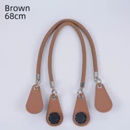 1 Pair Fashion PU Woven Braided Leather Rope Handles Obag Straps Round Handle for O Bag Accessoires