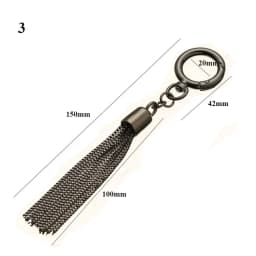 3 Colors DIY Fashion Metal Decoration Buckle Tassel Pendant Keychain for Handbag Shoulder Bag Purse Hardware Accessories