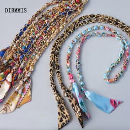 New Fashion Spring Woman Handbag Accessory Chains Detachable Long Crossbody Print Cute Silk Strap Women DIY Chain Bag Handles